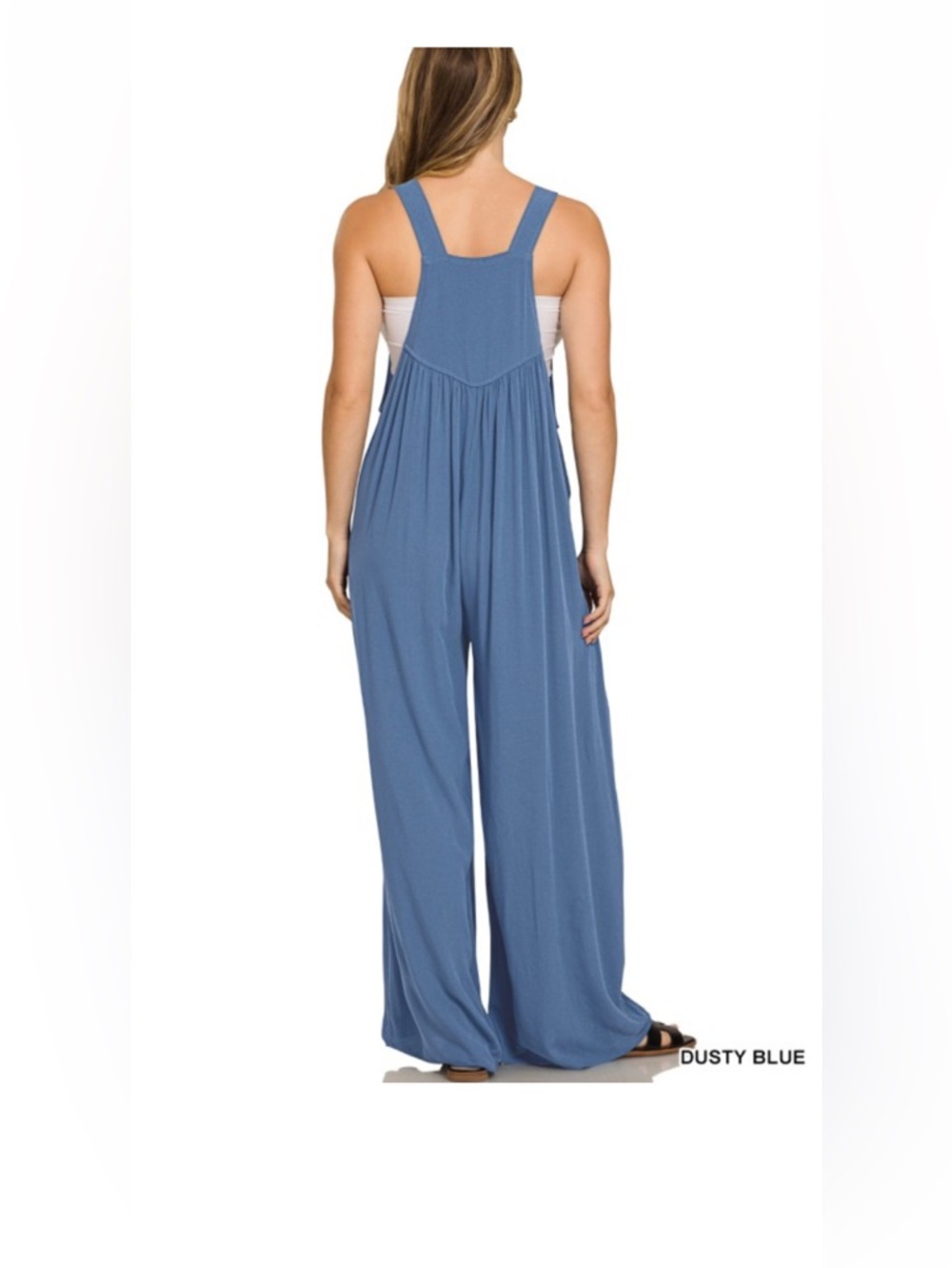 Zenana Woven Rayon Crepe Overalls - Picture 2 of 3